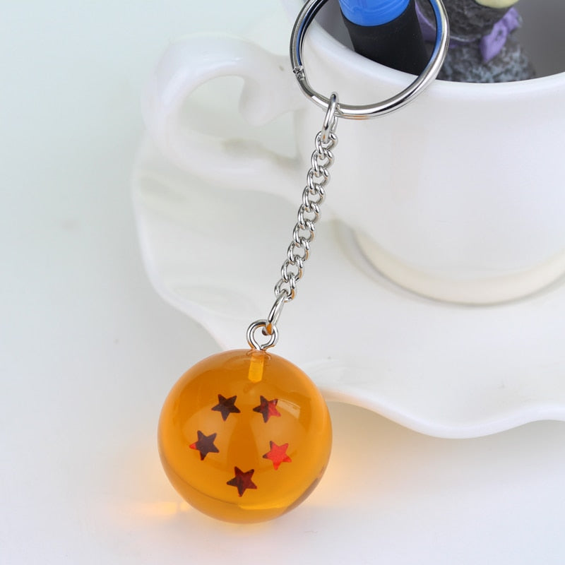 Anime Dragon Series 1-7 Stars Balls Keychain Gokus Bead Pendant Key Chains for Women Men Kids Keyring Jewelry Cosplay Prop