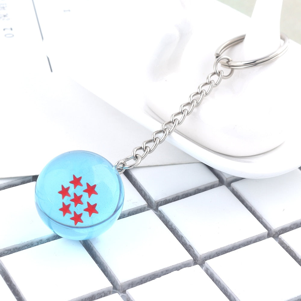 Anime Dragon Series 1-7 Stars Balls Keychain Gokus Bead Pendant Key Chains for Women Men Kids Keyring Jewelry Cosplay Prop