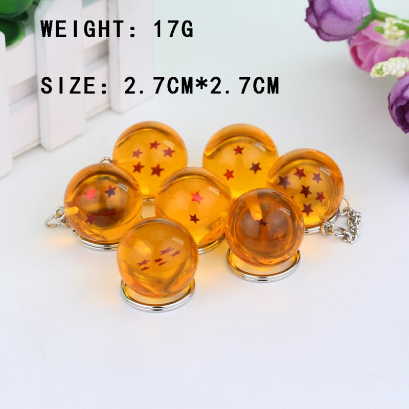 Anime Dragon Series 1-7 Stars Balls Keychain Gokus Bead Pendant Key Chains for Women Men Kids Keyring Jewelry Cosplay Prop
