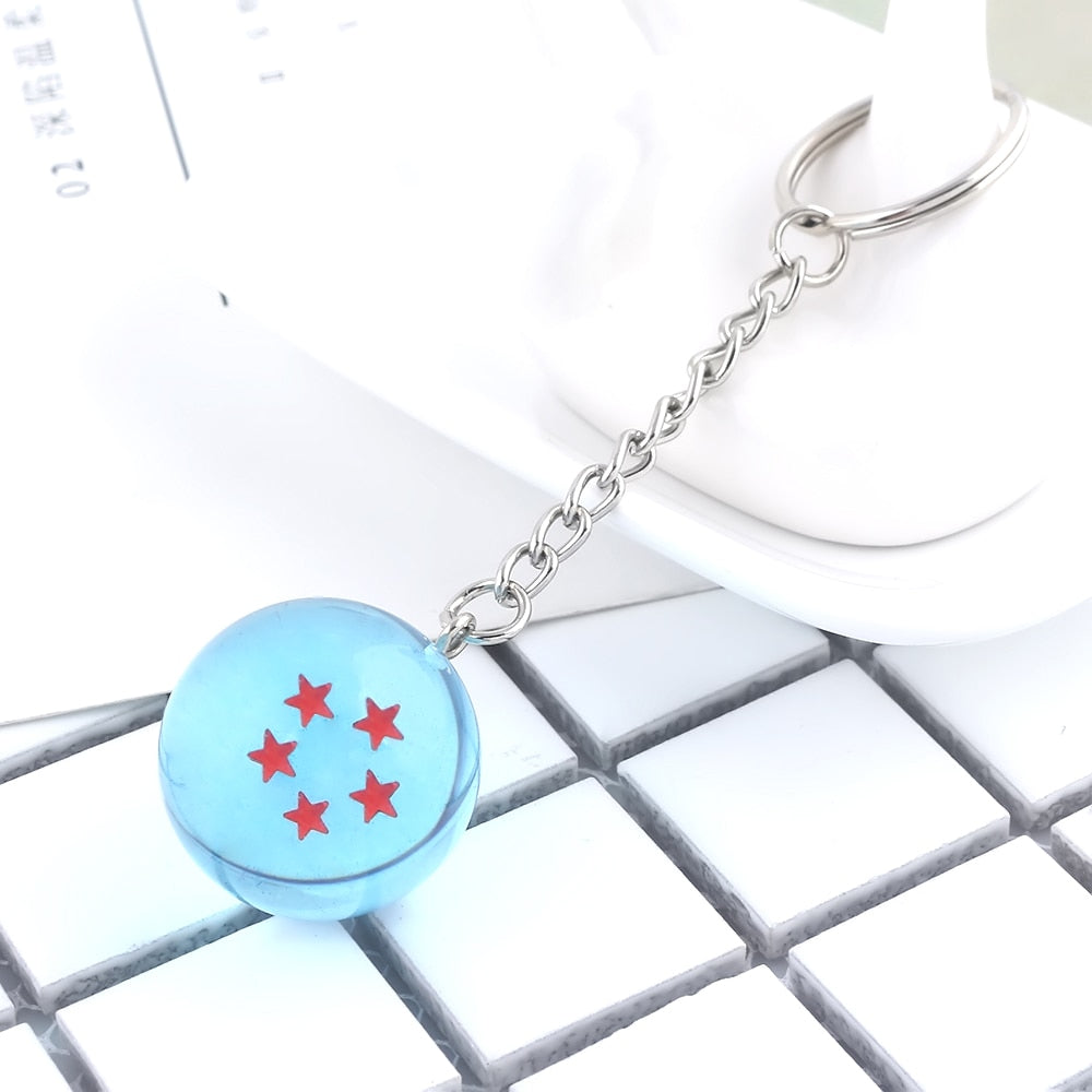 Anime Dragon Series 1-7 Stars Balls Keychain Gokus Bead Pendant Key Chains for Women Men Kids Keyring Jewelry Cosplay Prop