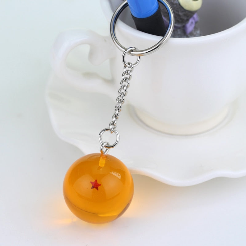 Anime Dragon Series 1-7 Stars Balls Keychain Gokus Bead Pendant Key Chains for Women Men Kids Keyring Jewelry Cosplay Prop