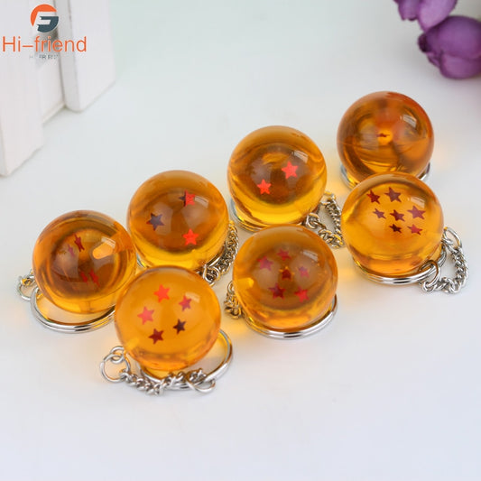 Anime Dragon Series 1-7 Stars Balls Keychain Gokus Bead Pendant Key Chains for Women Men Kids Keyring Jewelry Cosplay Prop