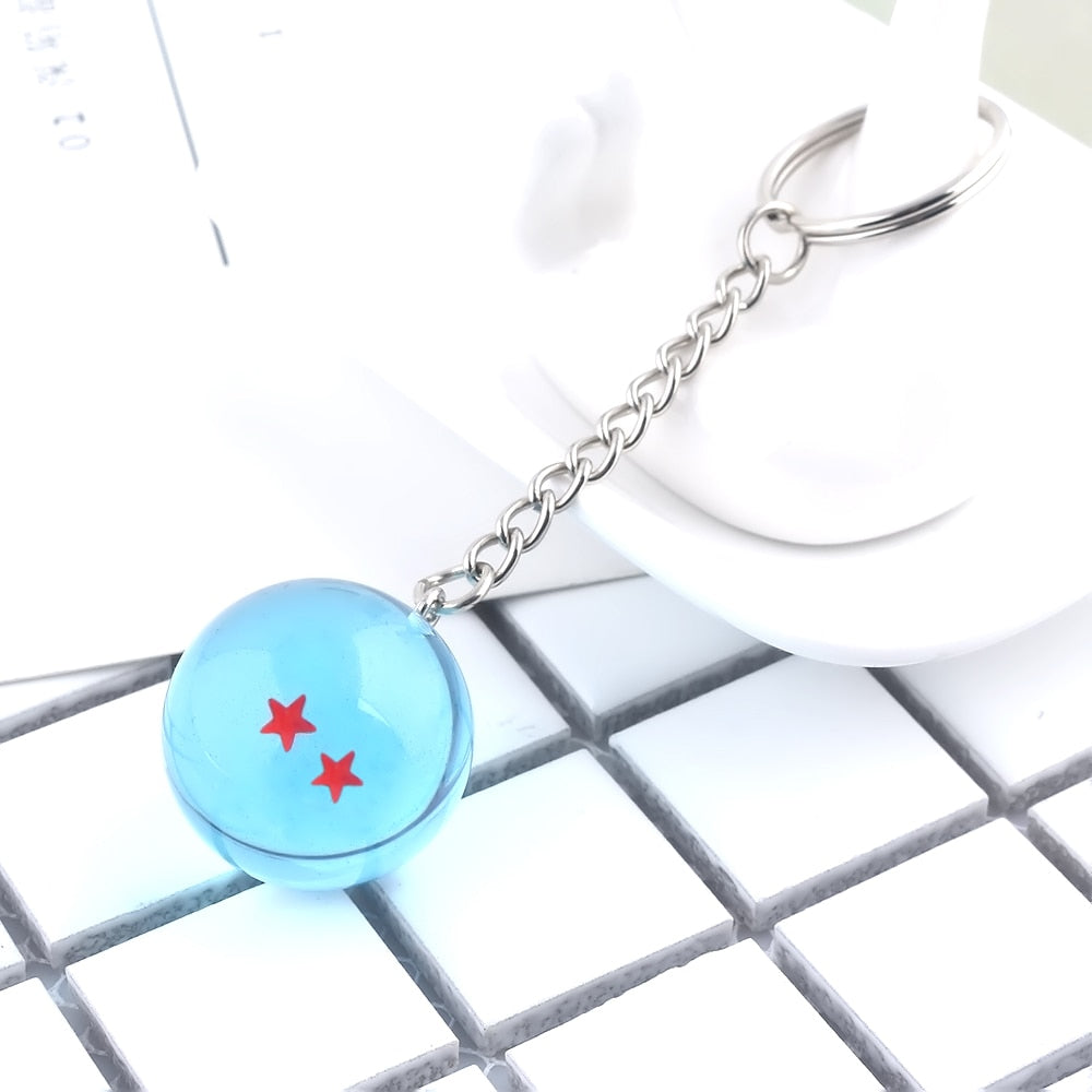 Anime Dragon Series 1-7 Stars Balls Keychain Gokus Bead Pendant Key Chains for Women Men Kids Keyring Jewelry Cosplay Prop