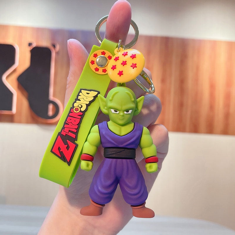 2022 Dragon Ball Z Keychain Anime Figure Trunks Son Goku Silicone Doll School Keychain Pendant Car Keyring Gift Kid Cute Hot