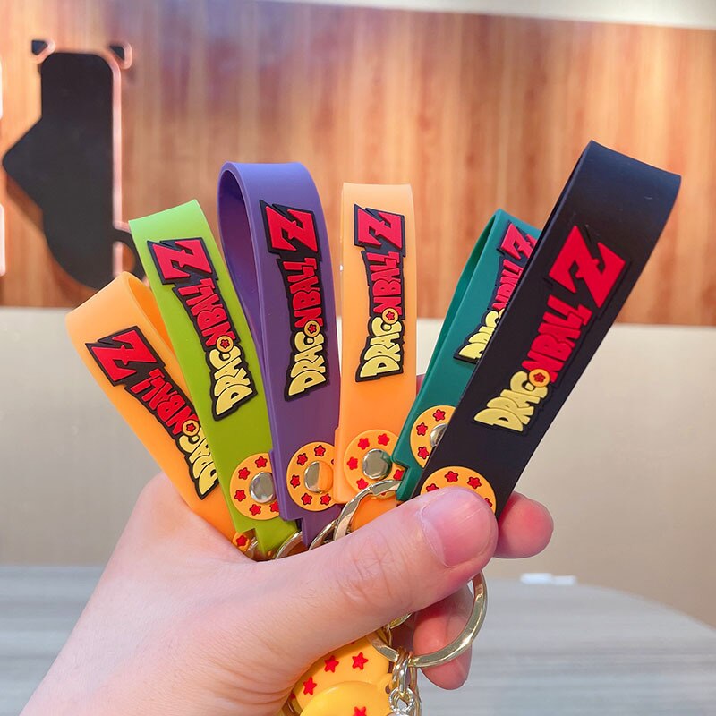 2022 Dragon Ball Z Keychain Anime Figure Trunks Son Goku Silicone Doll School Keychain Pendant Car Keyring Gift Kid Cute Hot