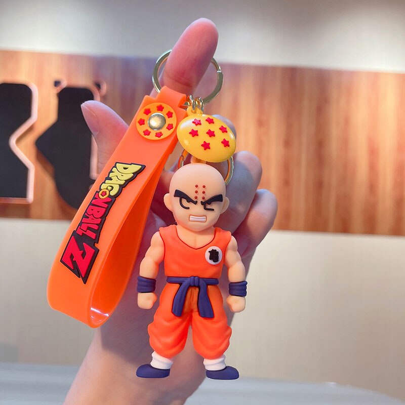 2022 Dragon Ball Z Keychain Anime Figure Trunks Son Goku Silicone Doll School Keychain Pendant Car Keyring Gift Kid Cute Hot