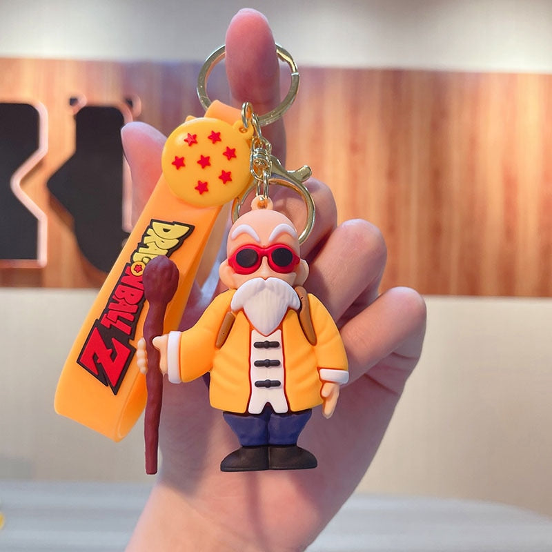 2022 Dragon Ball Z Keychain Anime Figure Trunks Son Goku Silicone Doll School Keychain Pendant Car Keyring Gift Kid Cute Hot
